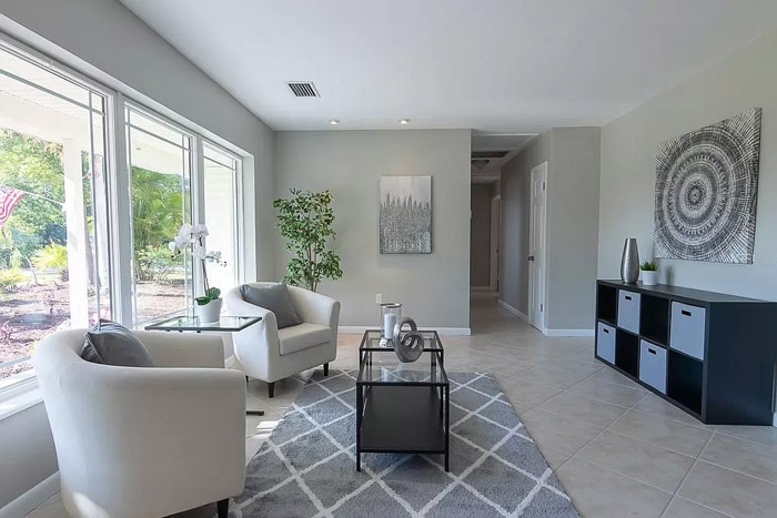 Bradenton Real Estate Staging - Living Room Area Staging
